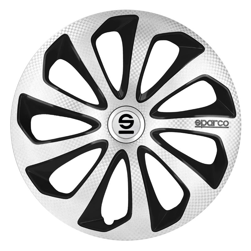 Sparco, pölykapselit, 4 kpl., Sicilia - 16 tuumaa - hopea/musta/hiilikuitu