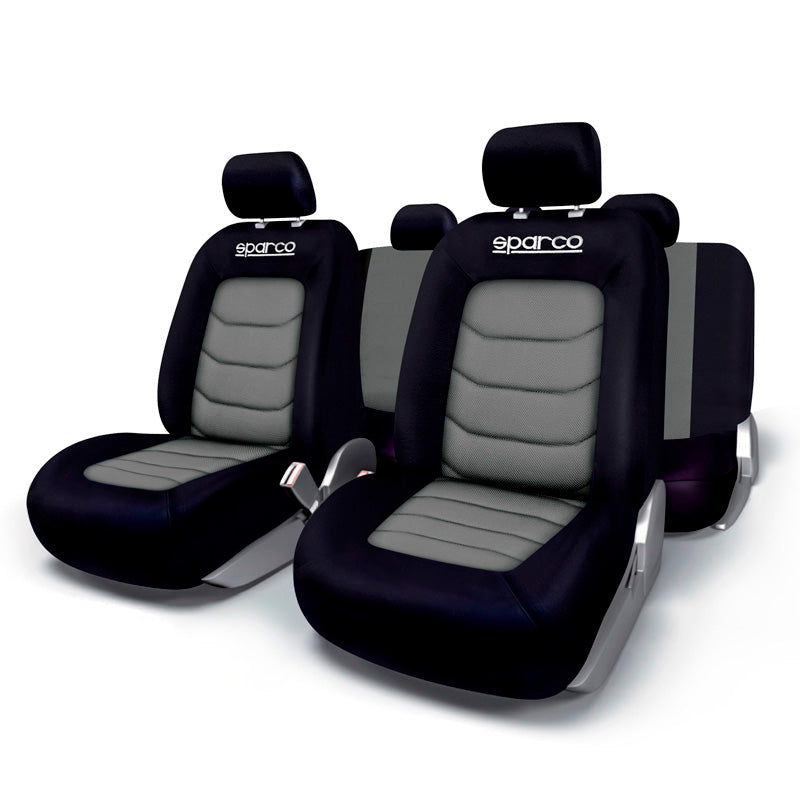 Sparco, Universal Överdragsklädsel Set - Svart/Grå - 11 delar