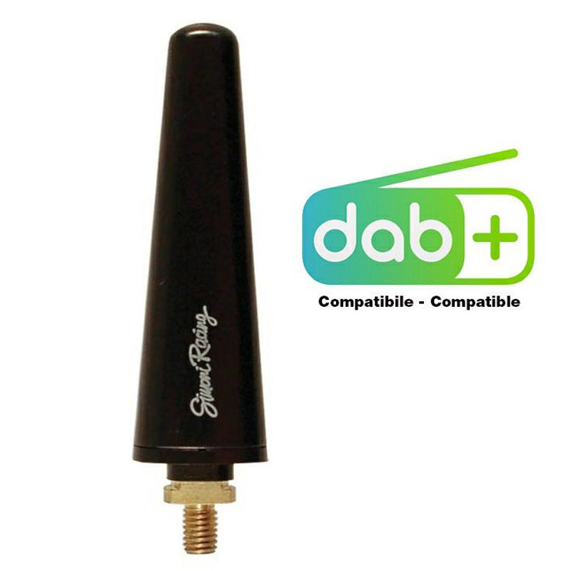 Simoni Racing, Alumiiniantenni M5 - Musta - 6cm - Yhteensopiva DAB+:n kanssa