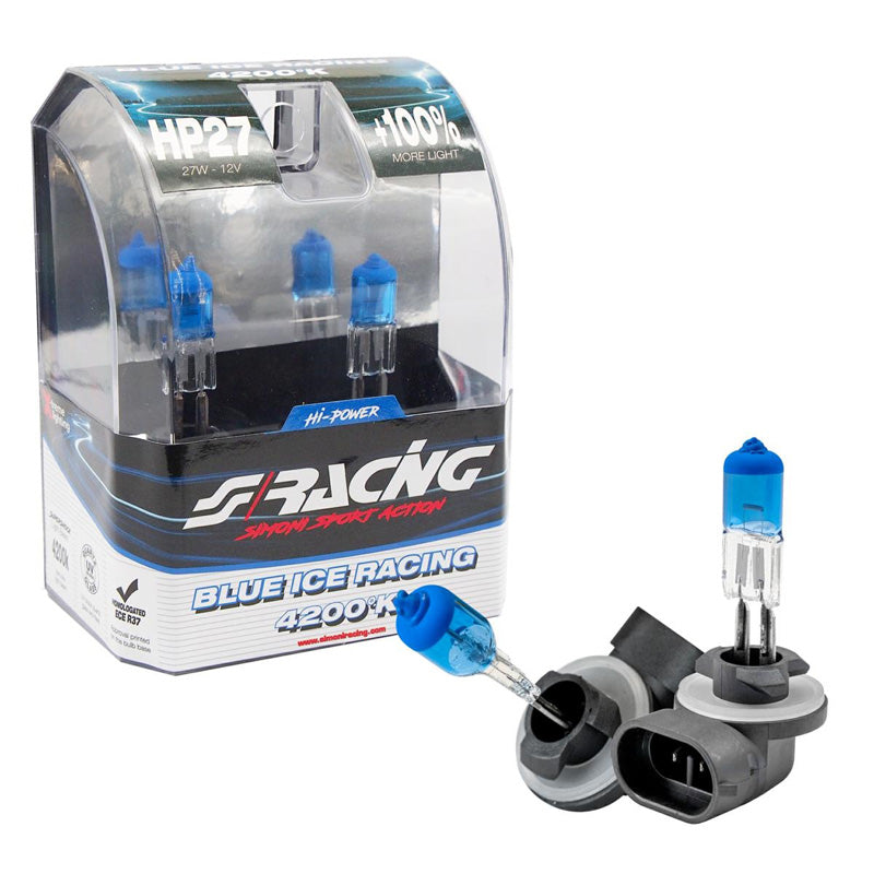 Simoni Racing, halogeenipolttimot 'Blue Ice Racing' HP27-881 - 4200K - 12V/27W, 2 kpl:n sarja. ECE-R37 E-hyväksytty