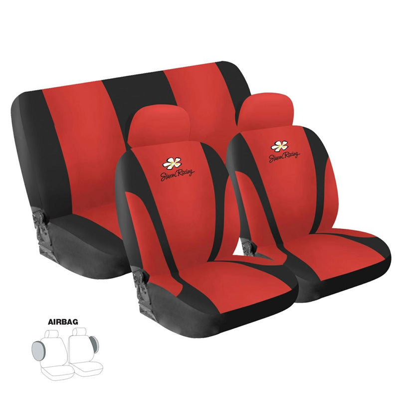 Simoni Racing, Daisy Seat Cover Set - Röd - 8 delar