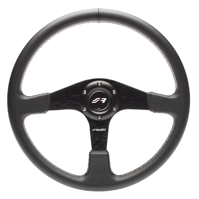 Simoni Racing, Urheiluohjauspyörä, Defender - Black Ecoleather - Halkaisija 380mm