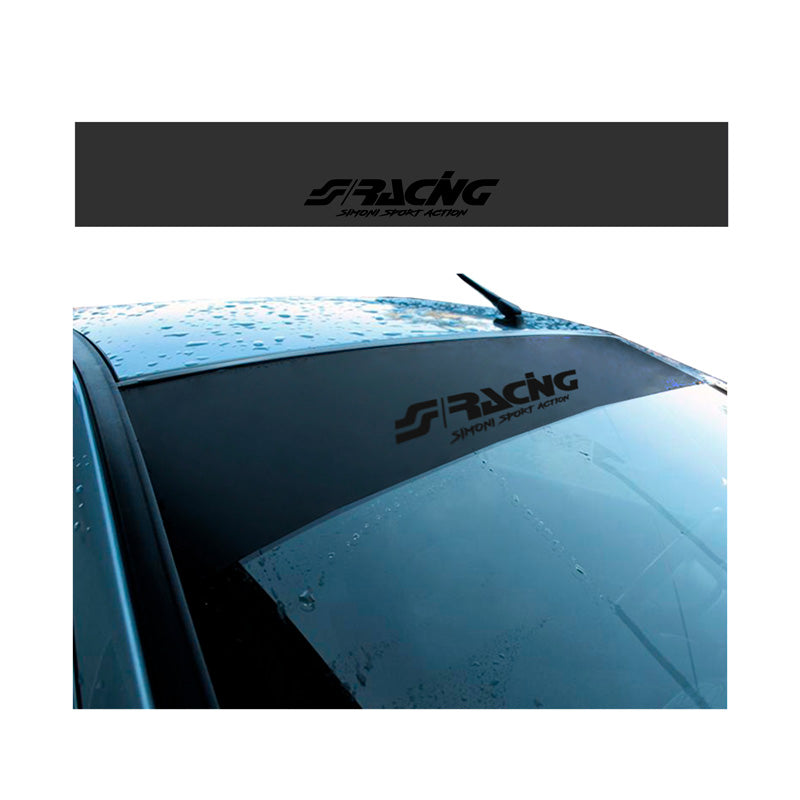Simoni Racing, Aurinkosuoja - 150x24cm - Matta musta logolla