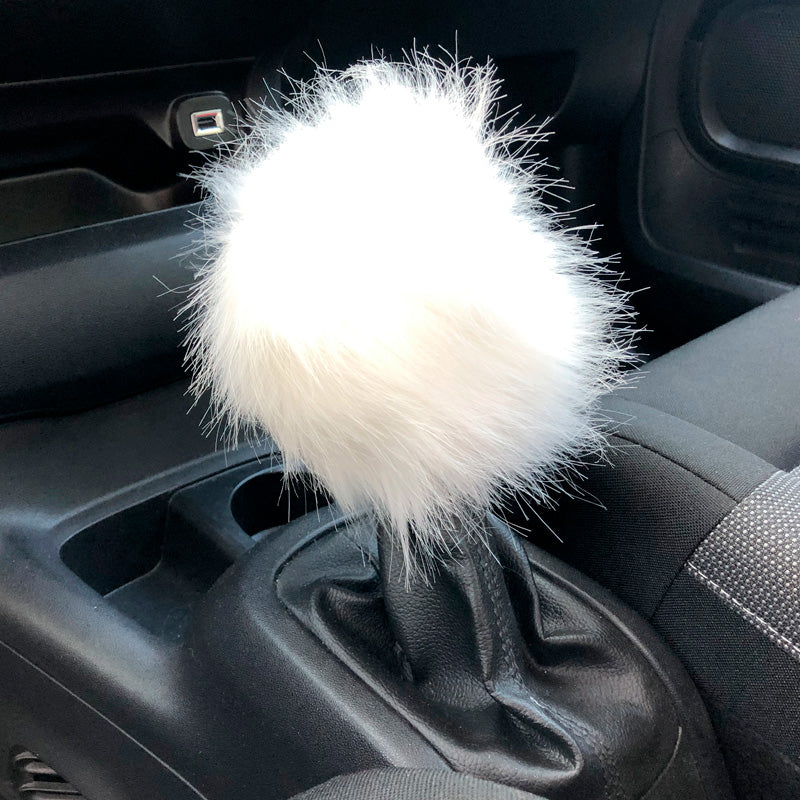 Simoni Racing, vaihdenupun suojus Fluffy Fur - valkoinen