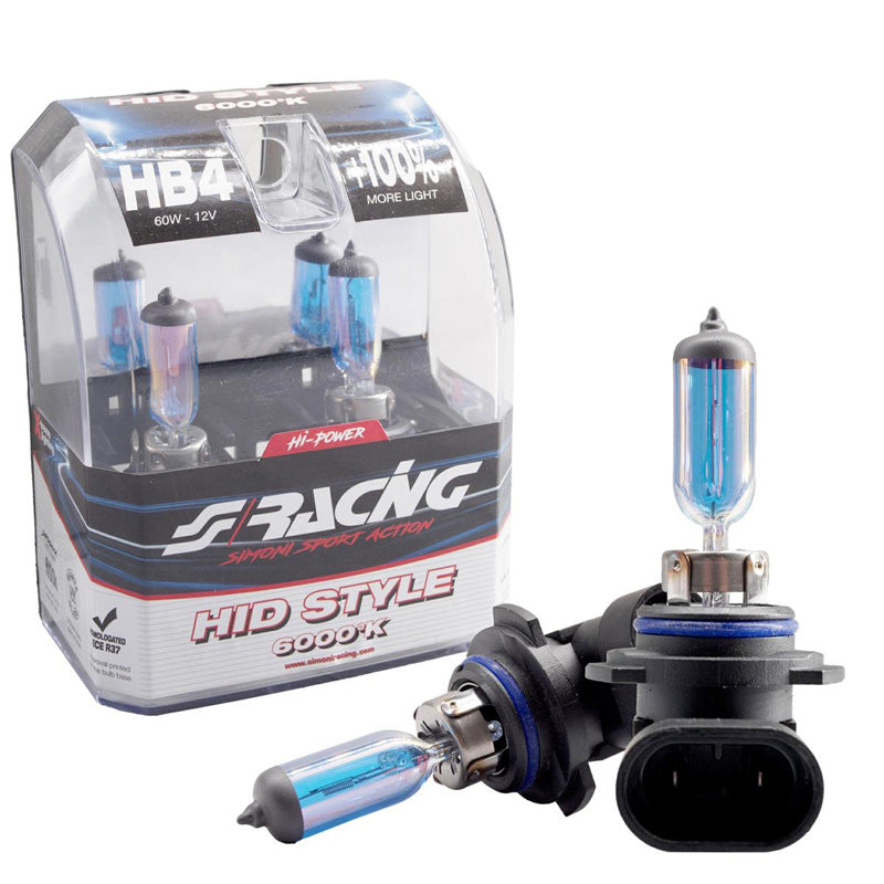 Simoni Racing, halogeenipolttimot 'HID Style' HB4 (6000K) hypervalkoinen - 12V/55W - 2 kpl. ECE-R37 E-hyväksytty