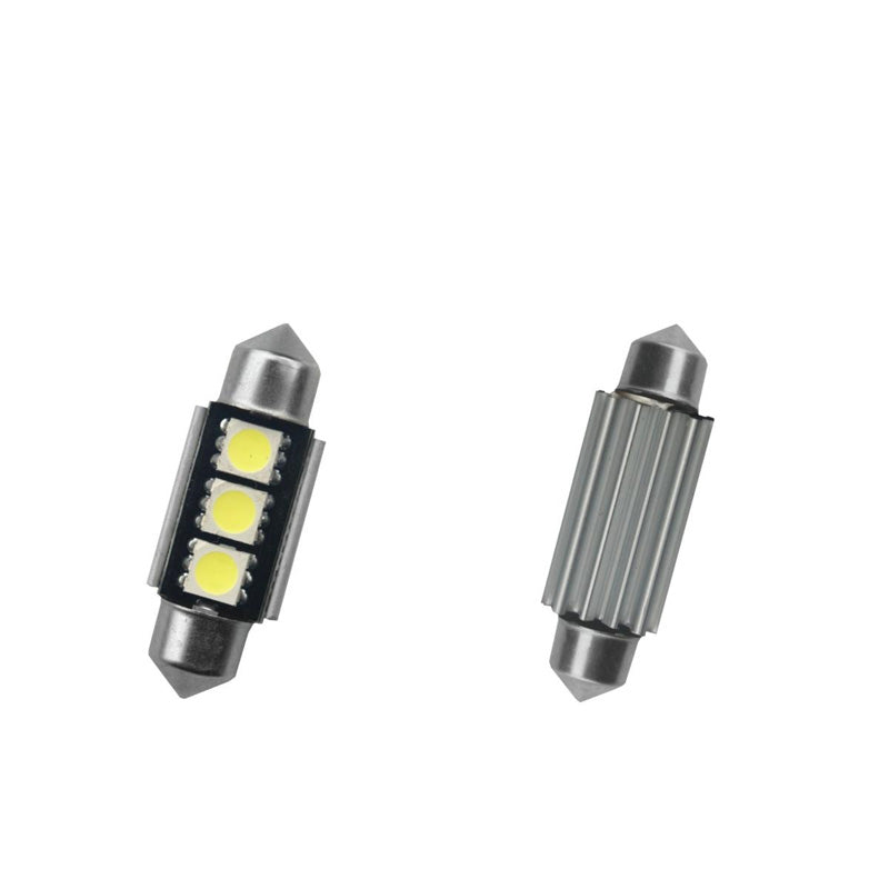 Simoni Racing, 3-LED polttimo 'Warning LED 9' varoituskytkimellä - Supervalkoinen - 36mm - 2 kpl:n sarja