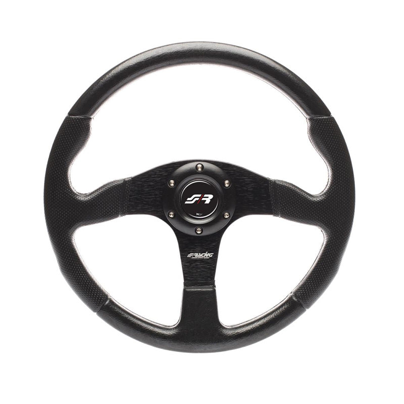 Simoni Racing, urheiluohjauspyörä, Match - musta PU - halkaisija 350 mm