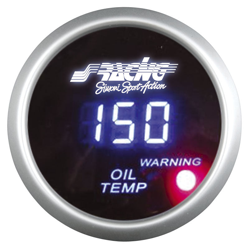 Simoni Racing, Digitaalinen öljynlämpömittari - 52mm - Valkoinen