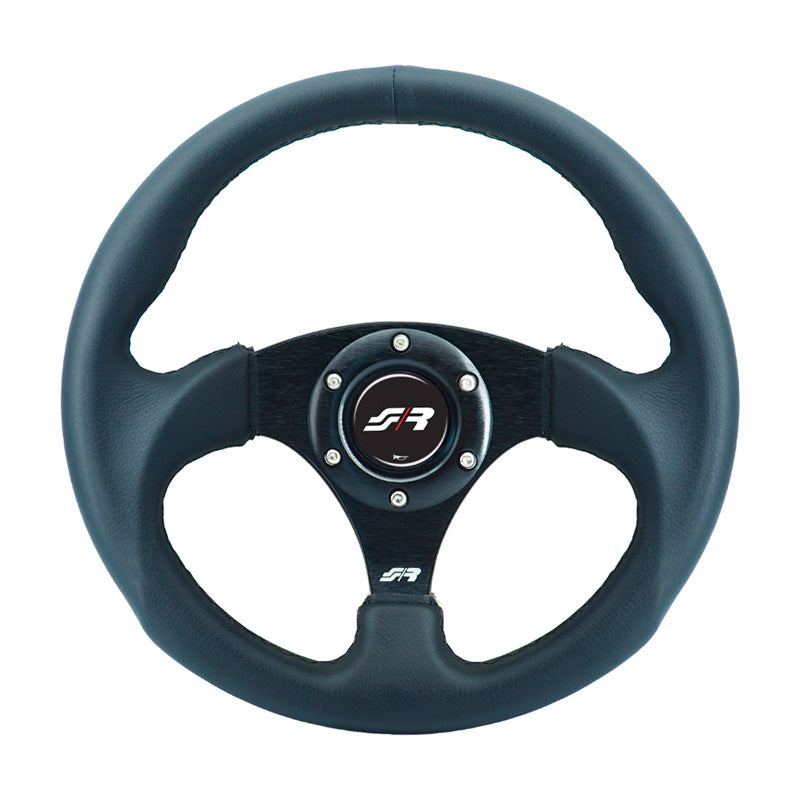 Simoni Racing, urheiluohjauspyörä, 'Rolle' - musta keinonahka - halkaisija 300 mm