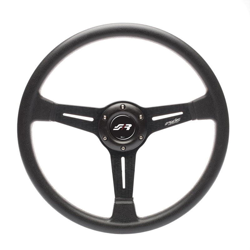 Simoni Racing, urheiluohjauspyörä, Slag - musta PU - halkaisija 350 mm