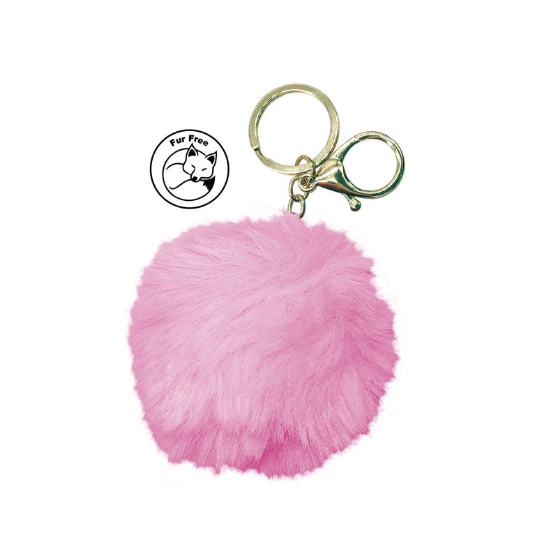 Simoni Racing, Pörröinen tekoturkisavainnippu - pinkki - 8cm
