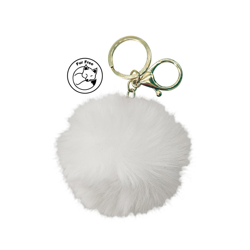 Simoni Racing, Fluffy Fur -avaimenperä - Valkoinen - 8cm