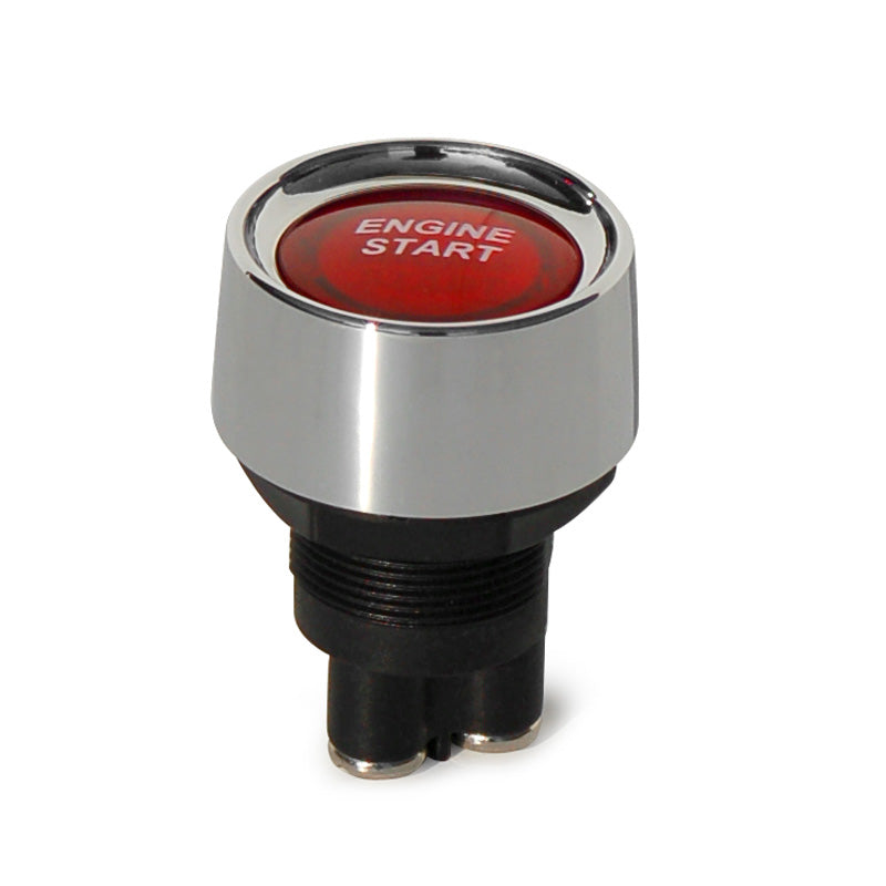 Simoni Racing, Käynnistyspainike punaisella valolla - Kromi - 12V/50Amp