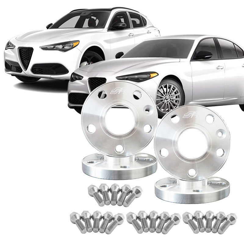 Simoni Racing, Spacer Kit, Aluminium, 2x17,5mm (framaxel) + 2x20mm (bakaxel), passar till Alfa Romeo (nav 65,1mm)