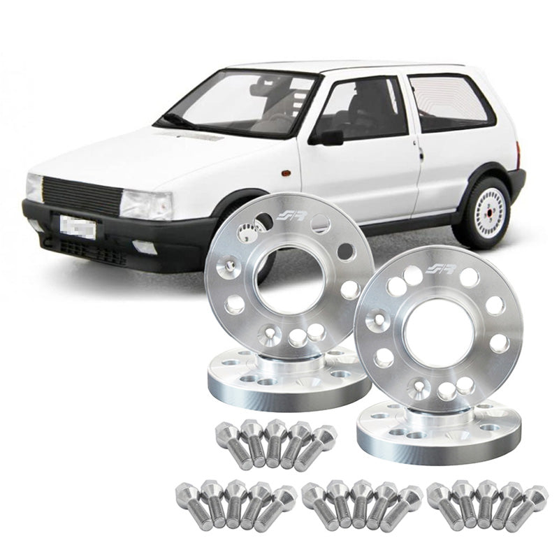 Simoni Racing alumiininen pyöränvälilevysarja (4x98, Ø58), Fiat Uno 146 - 2x16mm(FA) - 2x20mm(RA) (Hub 58,1mm), sisältää pyöränpultit - sopii eri Fiat-malleihin