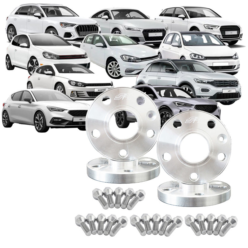 Simoni Racing, spacer-sarja, alumiinia - 2x15mm(FA) - 2x20mm(RA), sopii Audiin, VW:hen, Seatiin, Cupraan