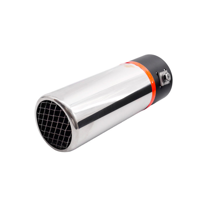 Simoni Racing, putkenpää, pyöreä inox - Ø60xL170mm - asennus 37-57mm