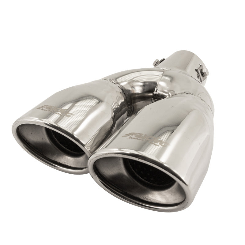 Simoni Racing, pakoputken pääte, Double Oval/Slanting Inox - 167x67xP220mm - asennus 37->57mm - vasen