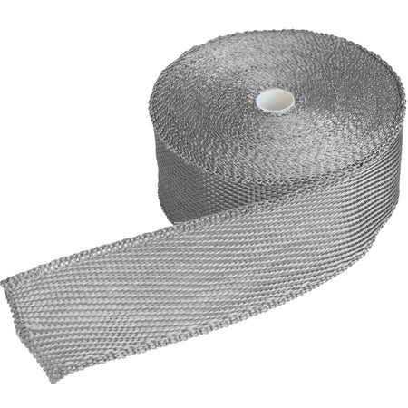 Simoni Racing, Udstødning Varmeisoleringskit, Glasfiber, 15m x 5cm + 6 klemmer, Sølv