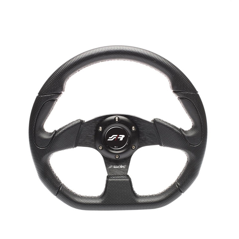 Simoni Racing, urheiluohjauspyörä, X2 Poly Pelle - musta Ecoleather - halkaisija 330mm