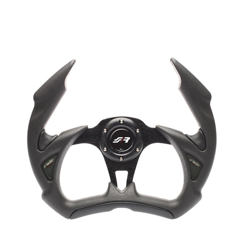 Simoni Racing, urheiluohjauspyörä, X5 Stealth - musta PU - halkaisija 350mm