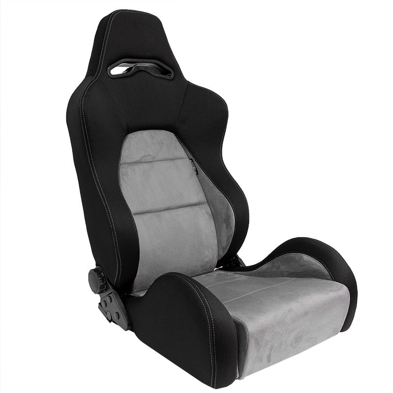 AutoStyle, urheiluistuin 'Eco Soft' - musta/harmaa - kaksinkertaisesti säädettävä selkätuki - sis. liukukiskot