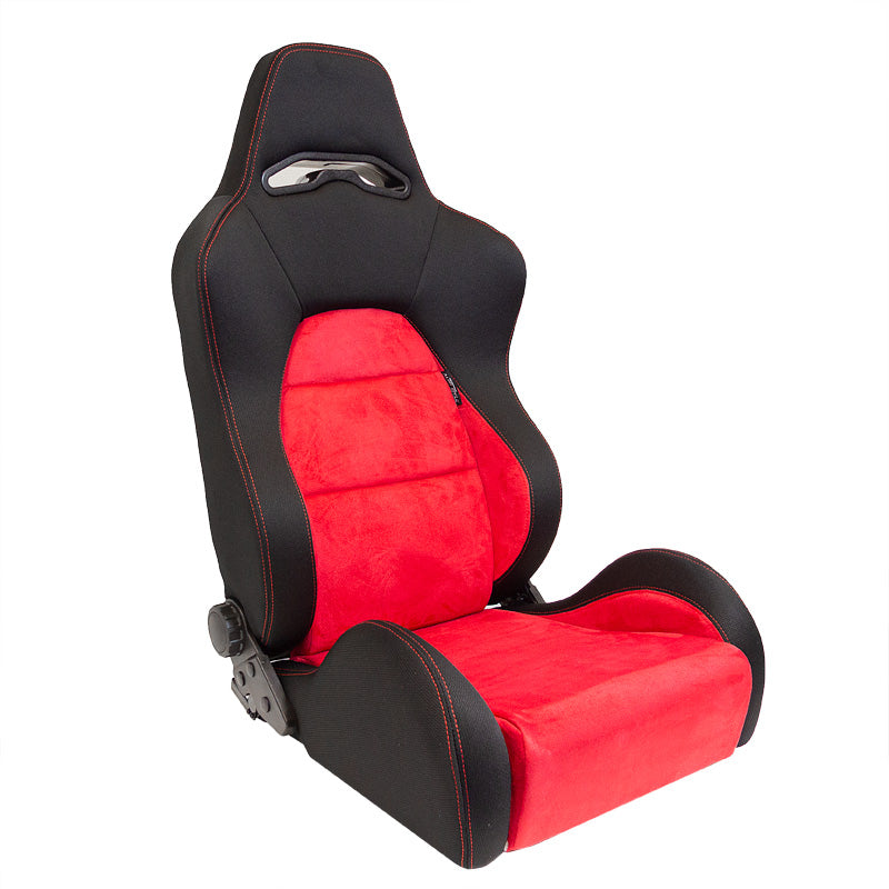 AutoStyle, urheiluistuin 'Eco Soft' - musta/punainen - kaksisäädettävä selkänoja - sis. kiskot