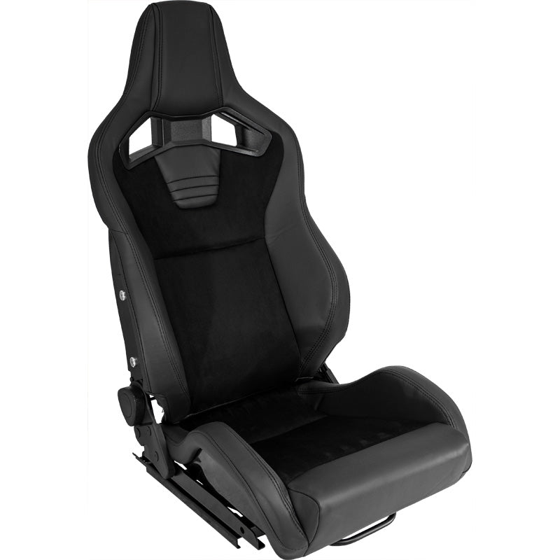 AutoStyle, sportstol 'NK Premium', svart Alcantara + svart PVC-läder, inkl. skenor