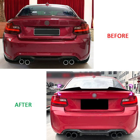AutoStyle, Bagspoiler, ABS Blank Sort, passer til BMW 2-Series F22 Coupe (2013-2021)