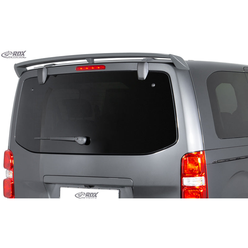 RDX, kattospoileri, PU, sopii Citroën Jumpy/Dispatch/Spacetoureriin (2016-) & Peugeot Expert III/Travelleriin (2016-) & Toyota Proaceen (2016-) & Opel Vivaro C/Zafira Lifeen (2019-) & Fiat Scudo/Ulysseen (2022-) (takaluukulla)
