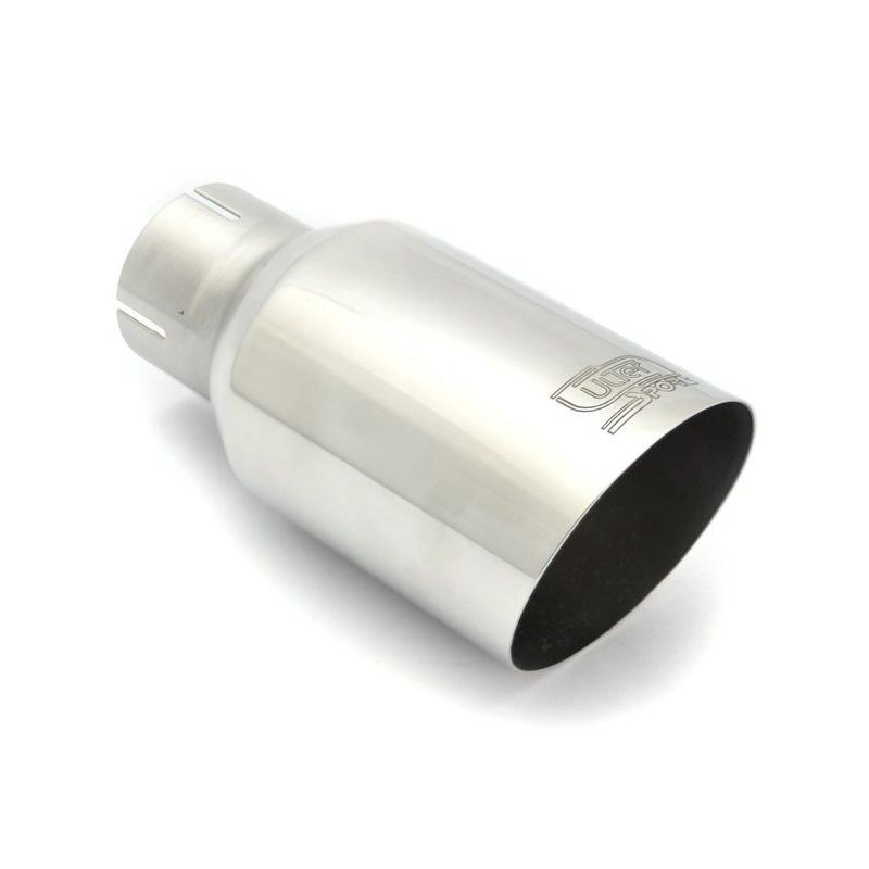 Ulter Sport, pakoputken pää - Pyöreä Ø90mm viistetty - Pituus 180mm - Asennus ->50mm - ruostumaton teräs