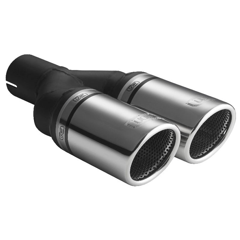 Ulter Sport, pakoputken pää - kaksoispyöreä Ø100mm RS - pituus 225mm - asennus ->50mm - Inox